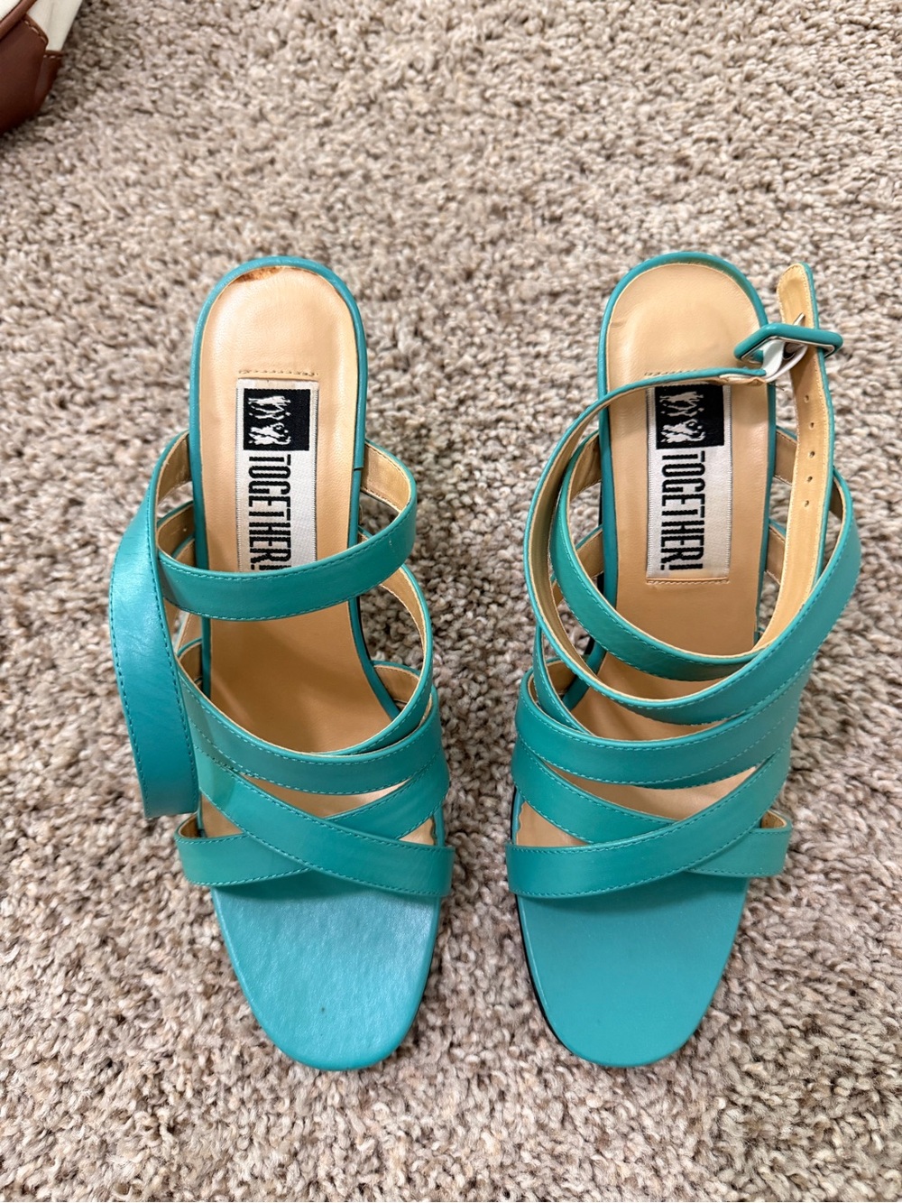 Together Teal Strappy Women's Heels
